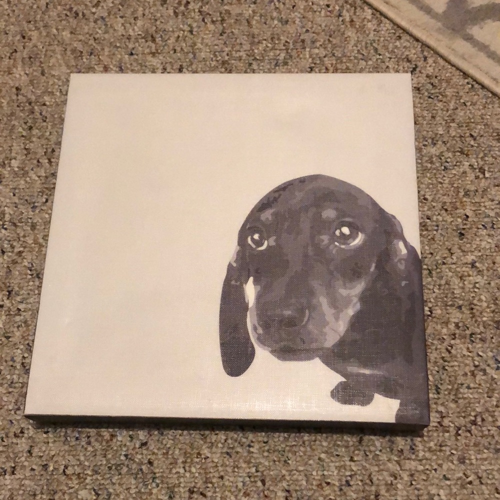 Giclee Dachshund Canvas Dog Print 11.5 x 11.5